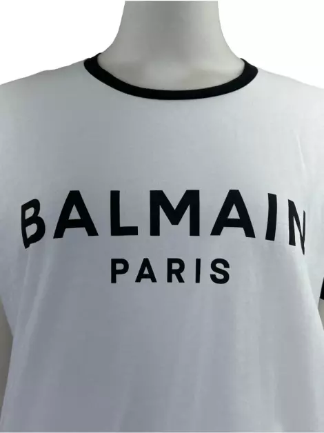 Camiseta Balmain Cropped Branca