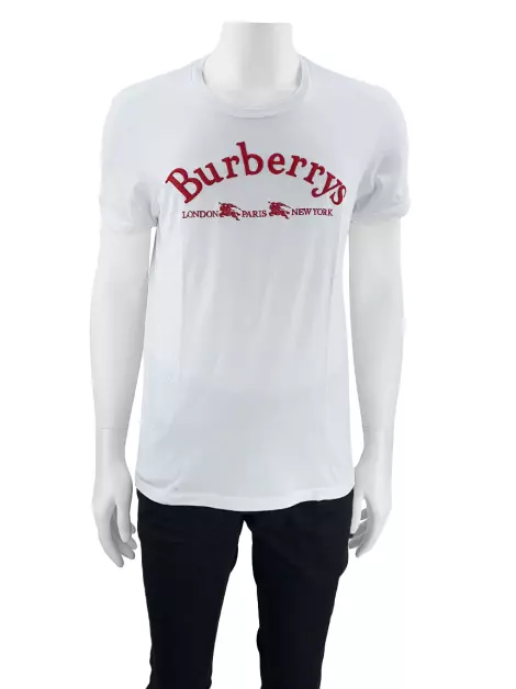 Camiseta Burberry Bordada Branca