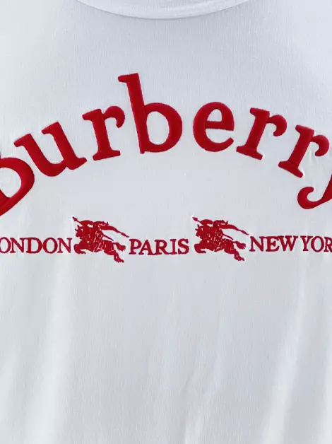 Camiseta Burberry Bordada Branca