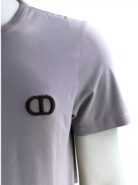 Camiseta Christian Dior CD Icon Logo Embroidered Lavanda
