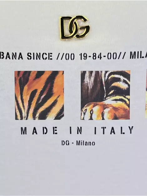 Camiseta Dolce & Gabbana Tiger Print Branca