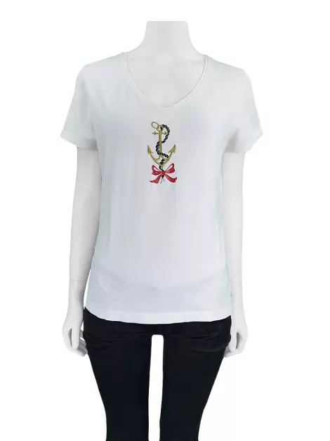 Camiseta Escada Âncora Branca