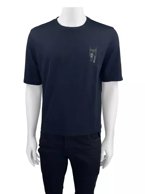 Camiseta Hermès Bordada Azul