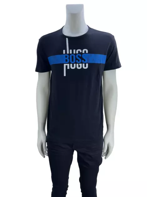 Camiseta Hugo Boss Estampada Preta