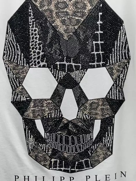Camiseta Philipp Plein Aplicações Off-White