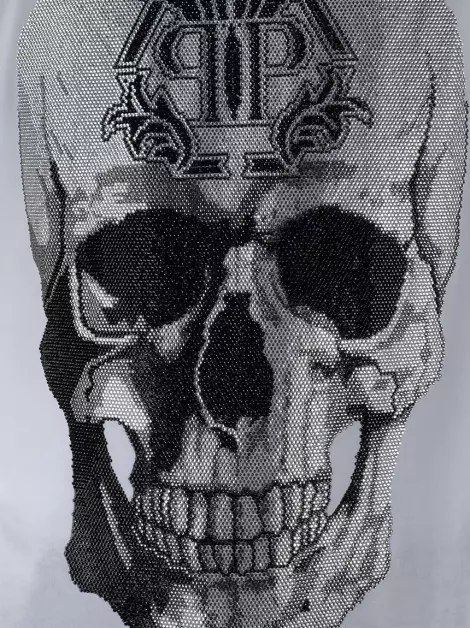 Camiseta Philipp Plein Strass Estampada Branca