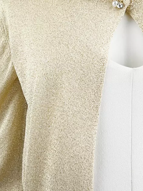 Cardigan Miss Grant Tricot Dourado