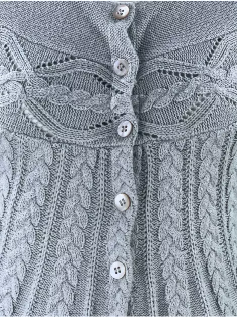 Cardigan Primart Tricot Cinza
