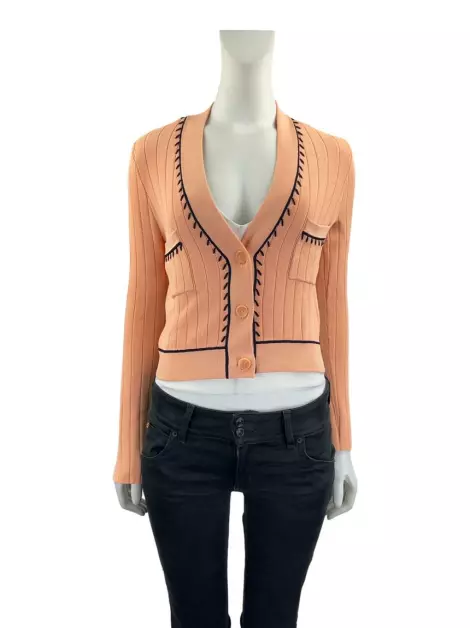 Cardigan Sandro Tecido Laranja