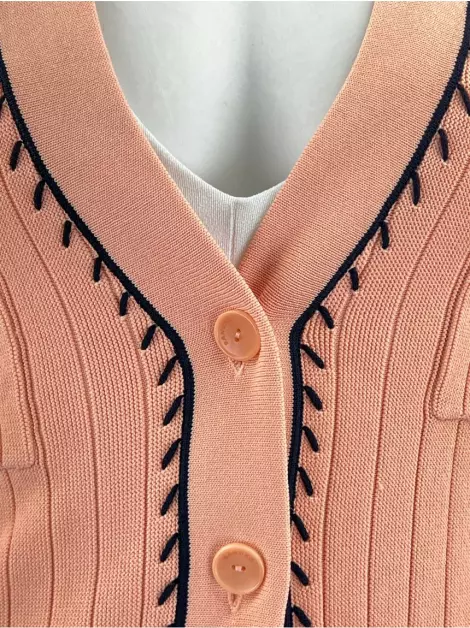 Cardigan Sandro Tecido Laranja
