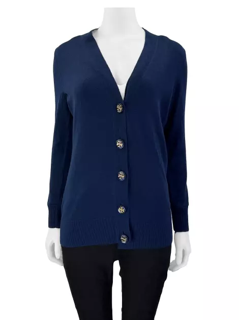Cardigan Tory Burch Lã Azul