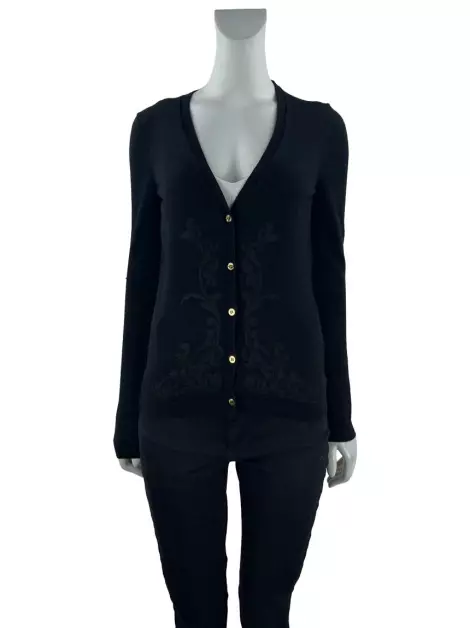 Cardigan Versace Botões Preto