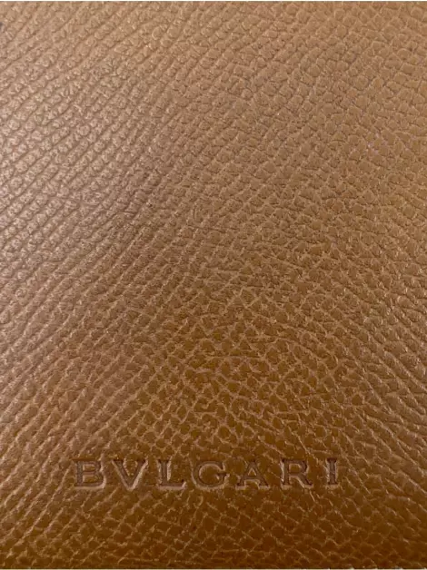 Carteira Bulgari Couro Caramelo