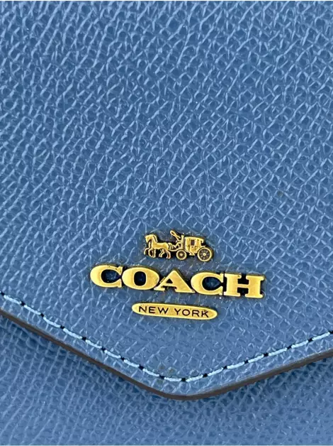 Carteira Coach Couro Azul