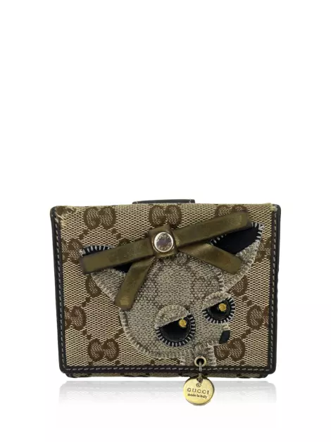 Carteira Gucci Guccioli Brando Chihuahua Marrom