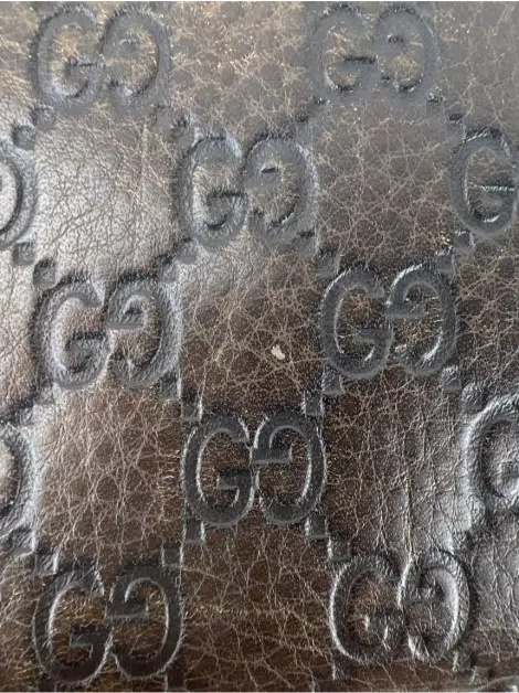 Carteira Gucci Zip Around Bamboo Marrom