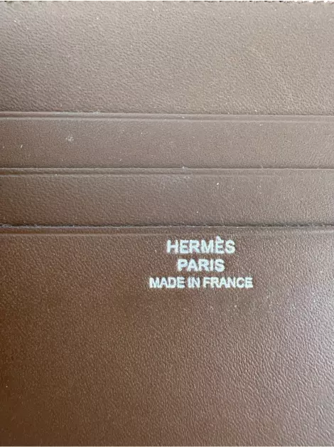 Carteira Hermès Evergrain Billfold Marrom