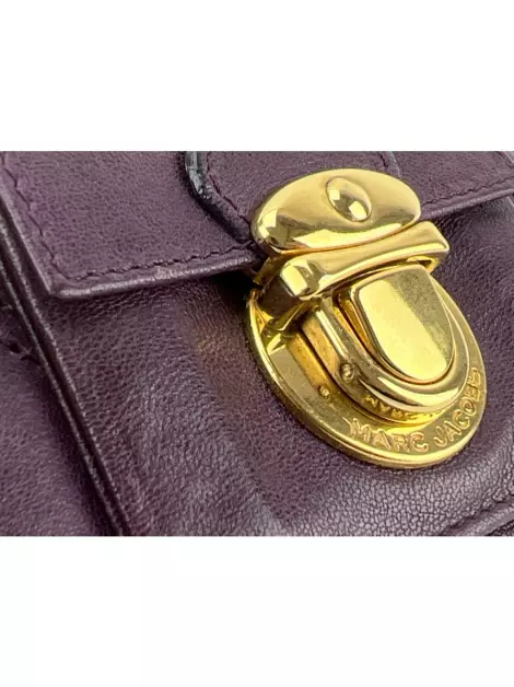 Carteira Marc Jacobs Double Pocket Zip Roxa