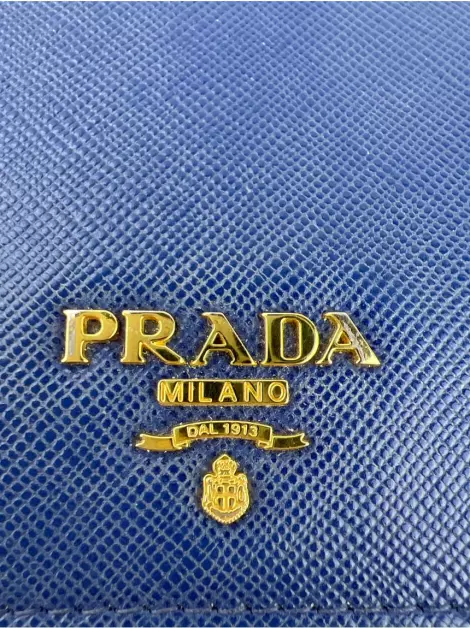 Carteira Prada Bi-Fold Azul