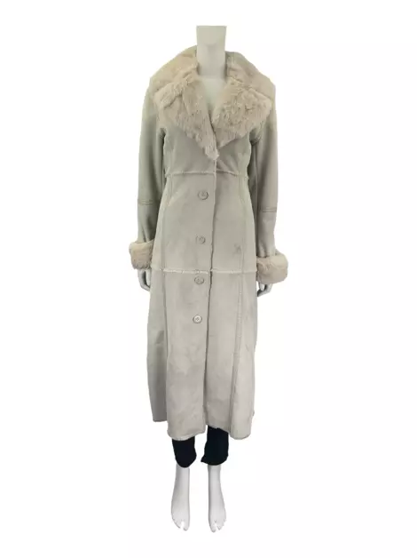 Casaco Balmain Bellie Fake Fur Vintage Bege