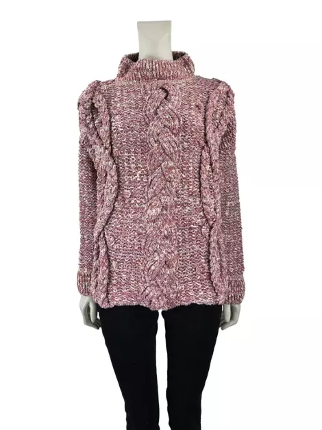 Casaco byNV Tricot Mescla Rosa