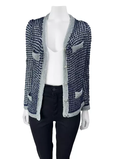 Casaco Carol Bassi Tricot Bicolor
