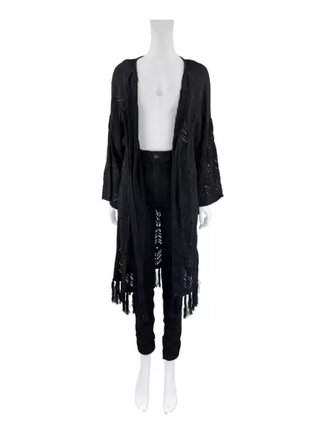 Casaco Carol Bassi Tricot Preto