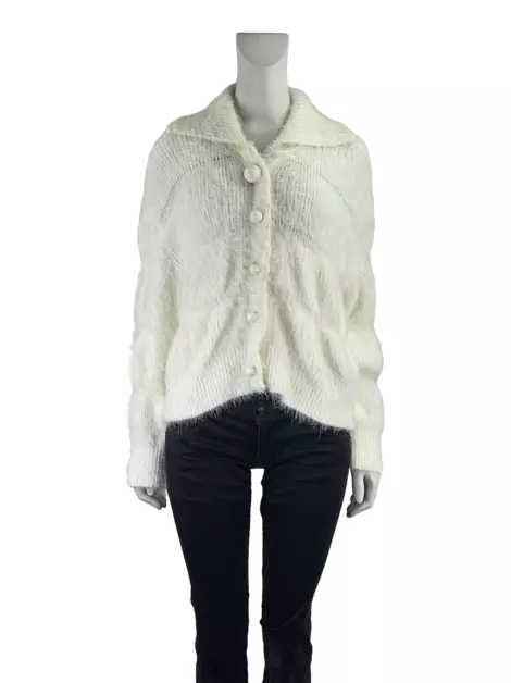 Casaco Cris Barros Tricot Branco
