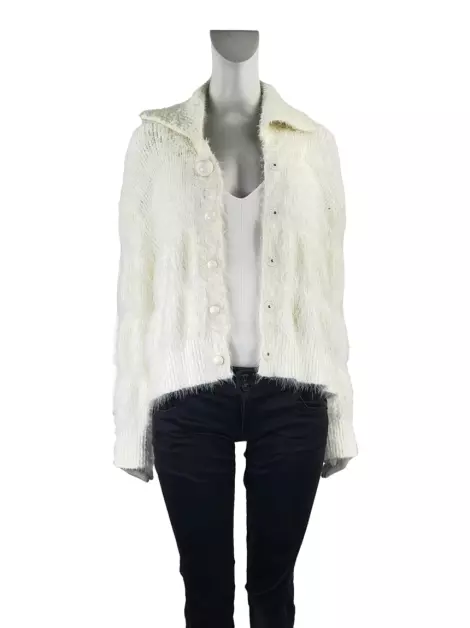 Casaco Cris Barros Tricot Branco