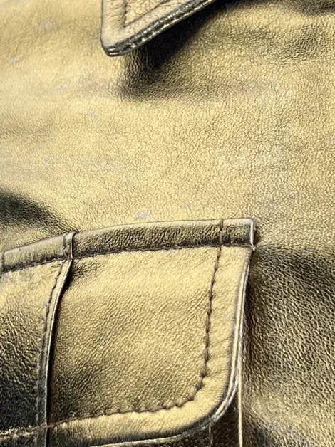 Casaco D&G Couro Dourado