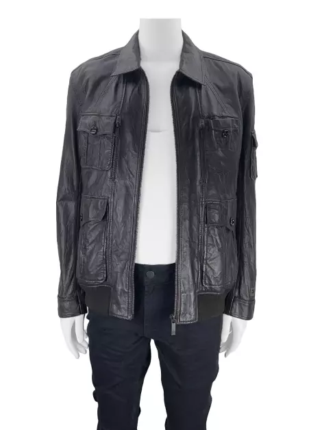 Casaco Hugo Boss Couro Marrom