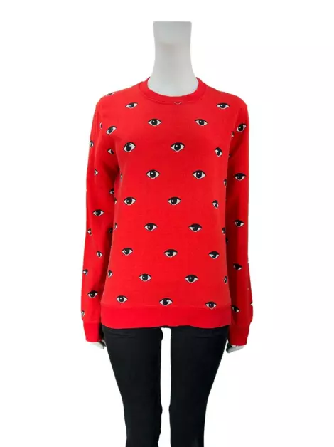 Casaco Kenzo Olhos Estampados Vermelho