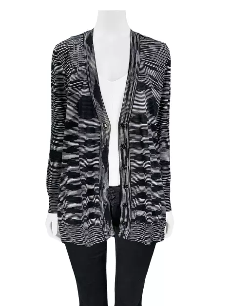 Casaco M Missoni Seda Tricô Preto