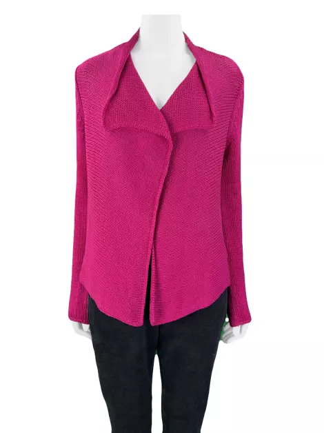 Casaco Marisa Ribeiro Tricot Rosa