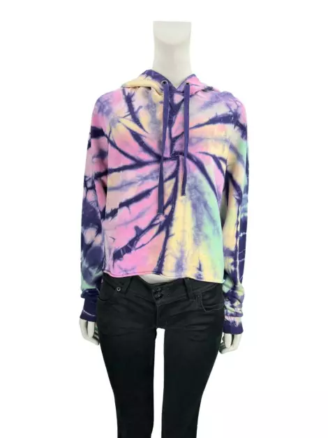 Casaco Not Your Basic Denim Moletinho Tie-Dye