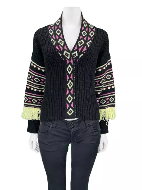 Casaco Not Your Basic Denim Tricot Bordado