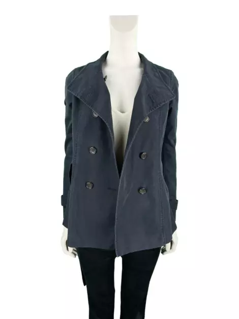Casaco Uniqlo Trench Coat Azul Marinho