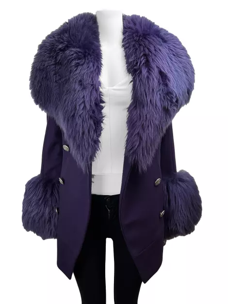 Casaco Vivienne Westwood Faux Fur Roxo