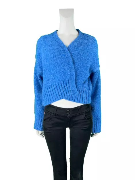 Casaco Zara Tricot Azul