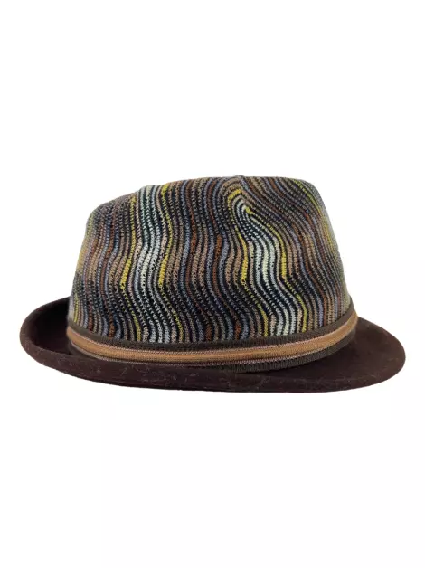 Chapéu Missoni Chevron Marrom