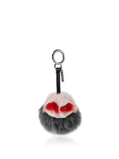 Chaveiro Fendi Fur Monster Cinza