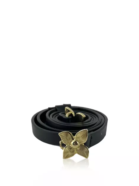 Cinto Anne Fontaine Couro Preto