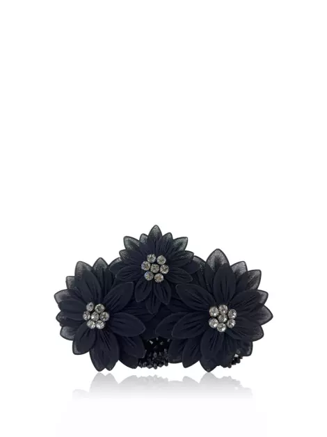 Cinto Armani Collezioni Flower Miçangas Preto