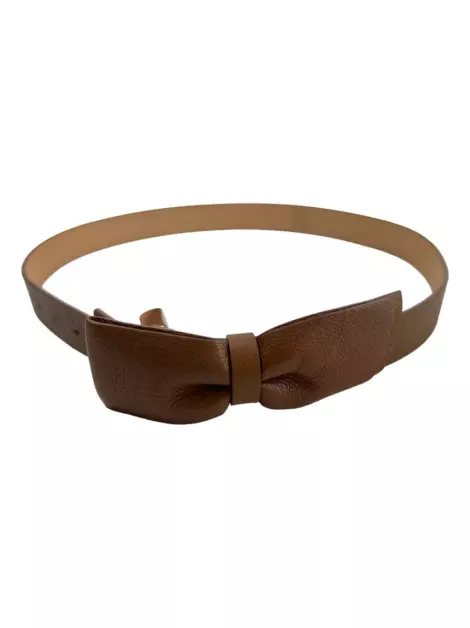 Cinto Carolina Herrera Bow Couro Marrom
