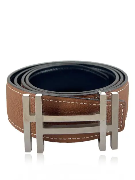 Cinto Hermès H au Carré Reversível Bicolor