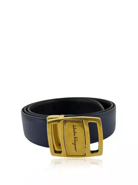 Cinto Salvatore Ferragamo Couro Azul