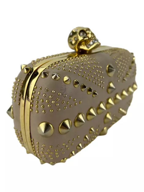 Clutch Alexander McQueen Skull Studded Bege