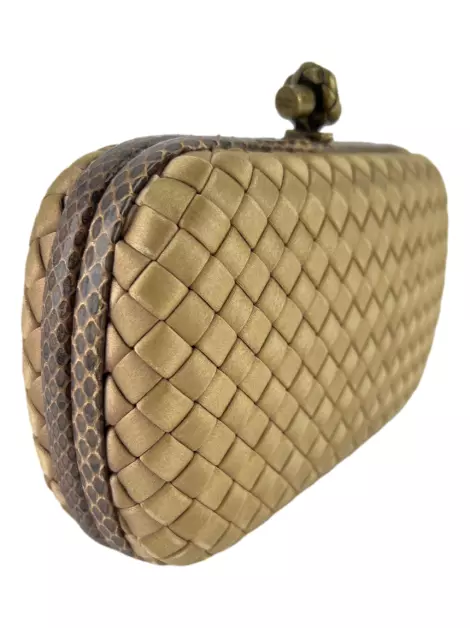 Clutch Bottega Veneta Knot Chain Cetim Rosa