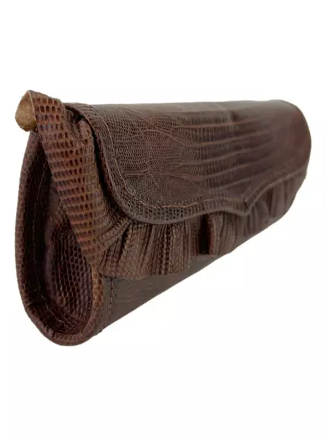 Clutch Laura Lima Babado Marrom