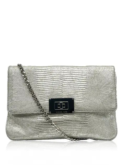 Clutch Michael Michael Kors Embossed Prateado